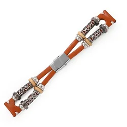 Handmade Retro Leather Smartwatch Band - Adjustable Strap with Classic Design for Galaxy watch 46mm (2 brown)