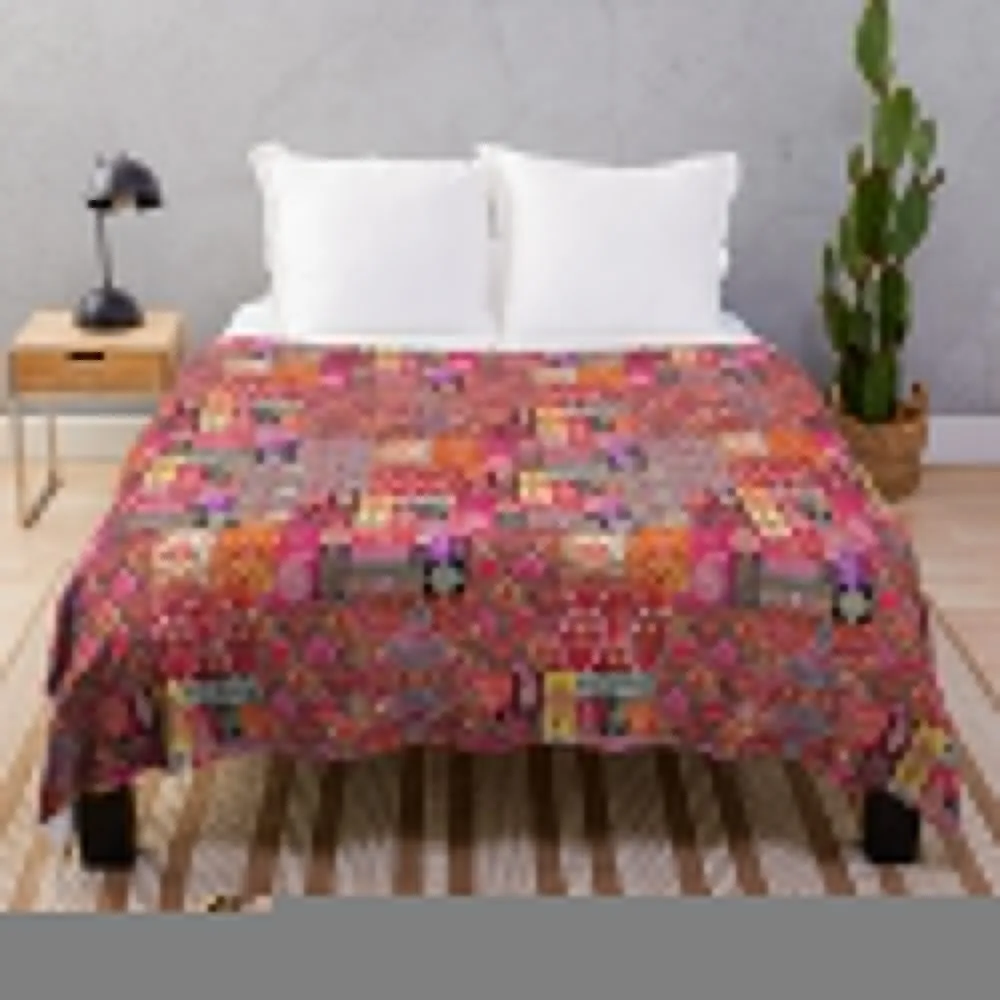 

Heritage Oriental Traditional Moroccan Handmade Style Boho Color Palette Throw Blanket Soft Big Blankets