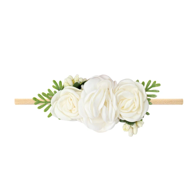 Pearl Lace Artificial Flower Headband Newborn Headband for Baby Girl Handmade Hairband Hair Accessories резинки для волос детям 10