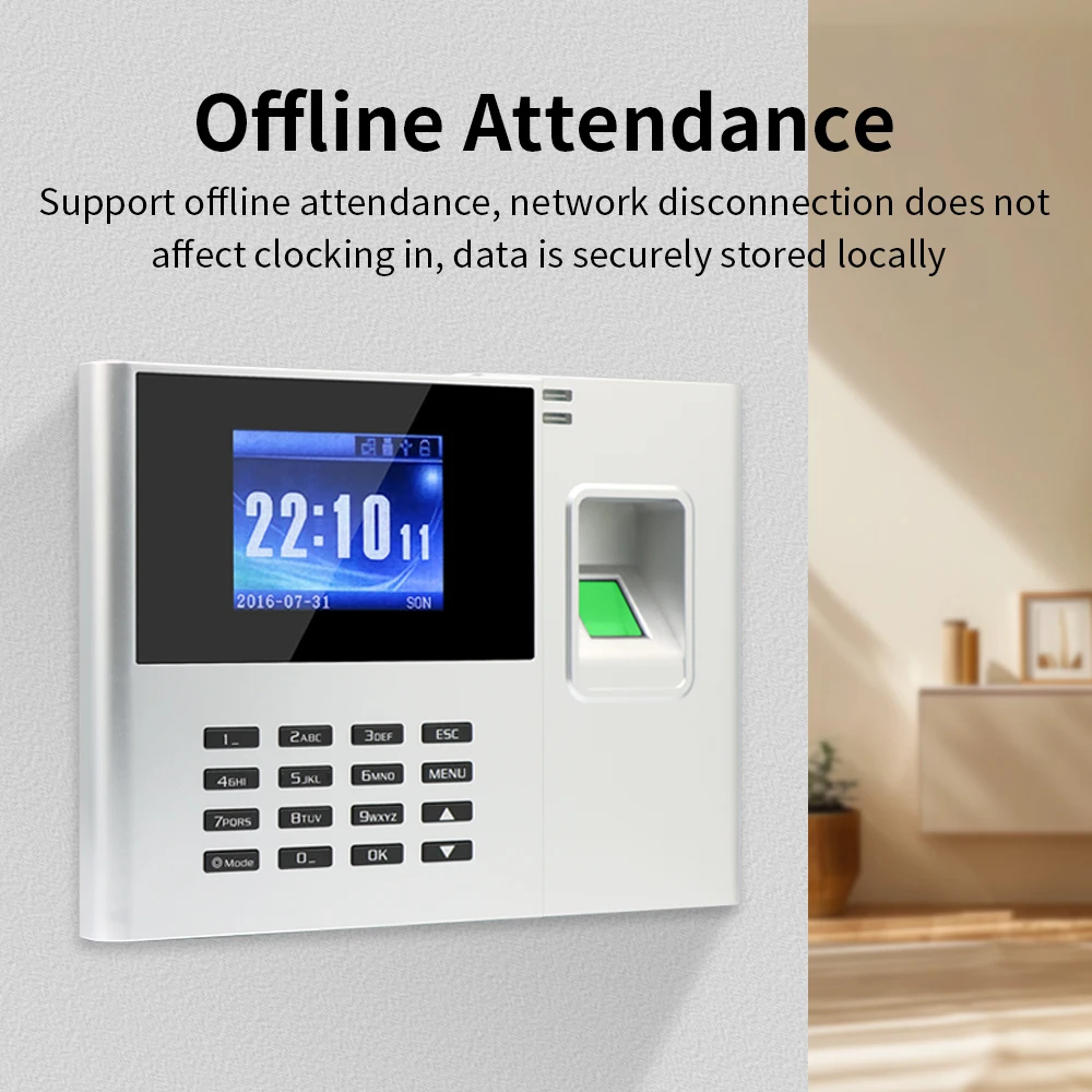 3-in-1 2.8인치 스크린 디스플레이 스마트 출석 기록기 지문+번호+RFID USB 데이터 관리 직원 출퇴근 기록기