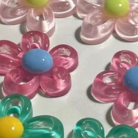 Collier pendentif fleur colorée, tour de cou clavicule, doux, acrylique 5