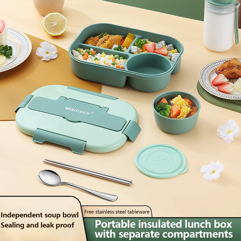 

Microwavable Japanese Lunch Box Portable Food Grade Plastic Bento Box Student Child's Food Containers with Compartments Marmita
