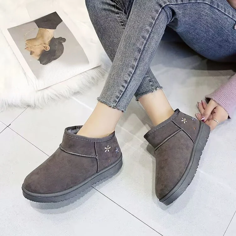 

Round Toe Boots Women New 2023 Shoes Luxury Designer Flat Heel Winter Footwear Australia Fashion PU Leather Lolita Ladies Rubber