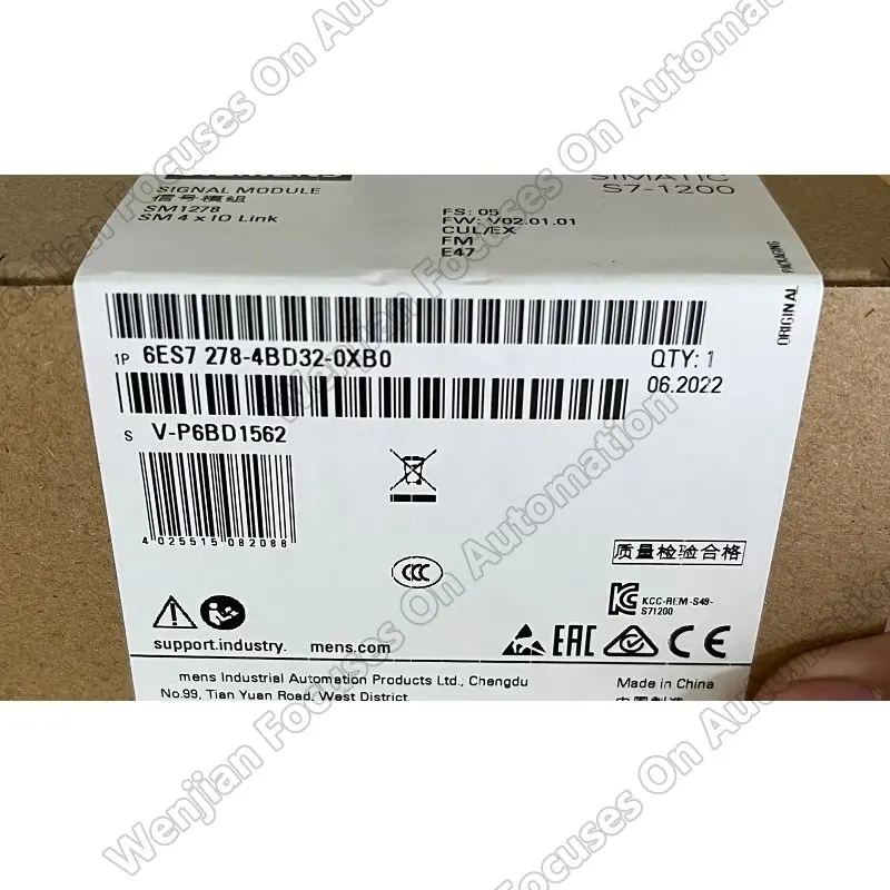 

6ES7278-4BD32-0XB0 S7-1200 SM1278 IO-Link 4xIO-Link master Module 6es7278-4bd32-0xb0 s7-1200 sm1278 Plc cpu