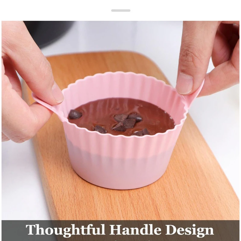 Description Picture 5 of item4/6pcs Silicone Air Fryer Egg Ramekins Mould Muffin Cupcake Cups Egg Cooking Poacher Non Stick For Oven Food-grade Dishwasher