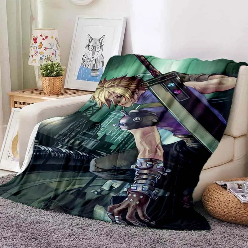 

3D Final Fantasy Gamer Blanket, Soft Blanket for Home Bedroom Sofa Bed Picnic Travel Office Kids Blanket Cover