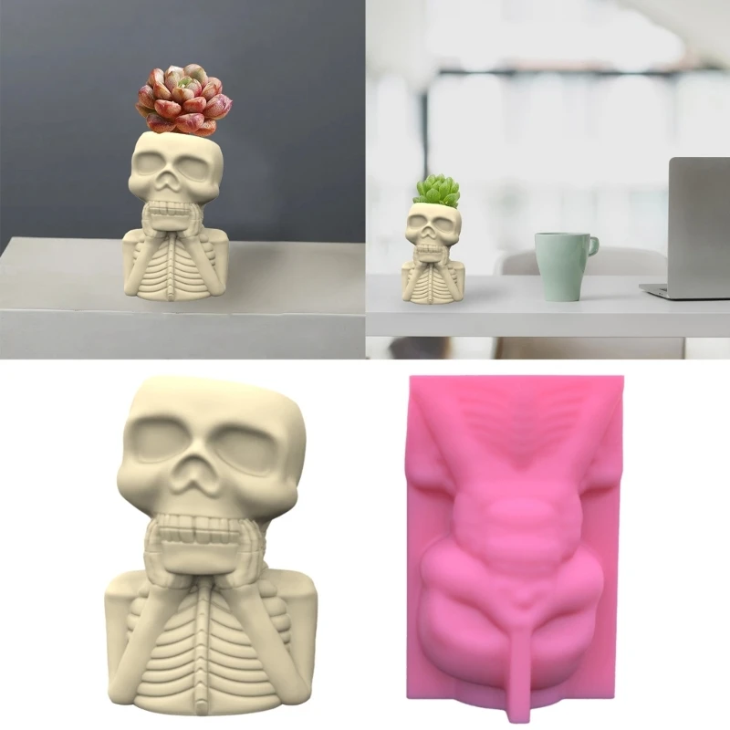 

Succulents Flower Pot Resin Silicone Mold Suitable for Diy Garden Concrete Flower Pot Candle Holder Crafts Home Decor
