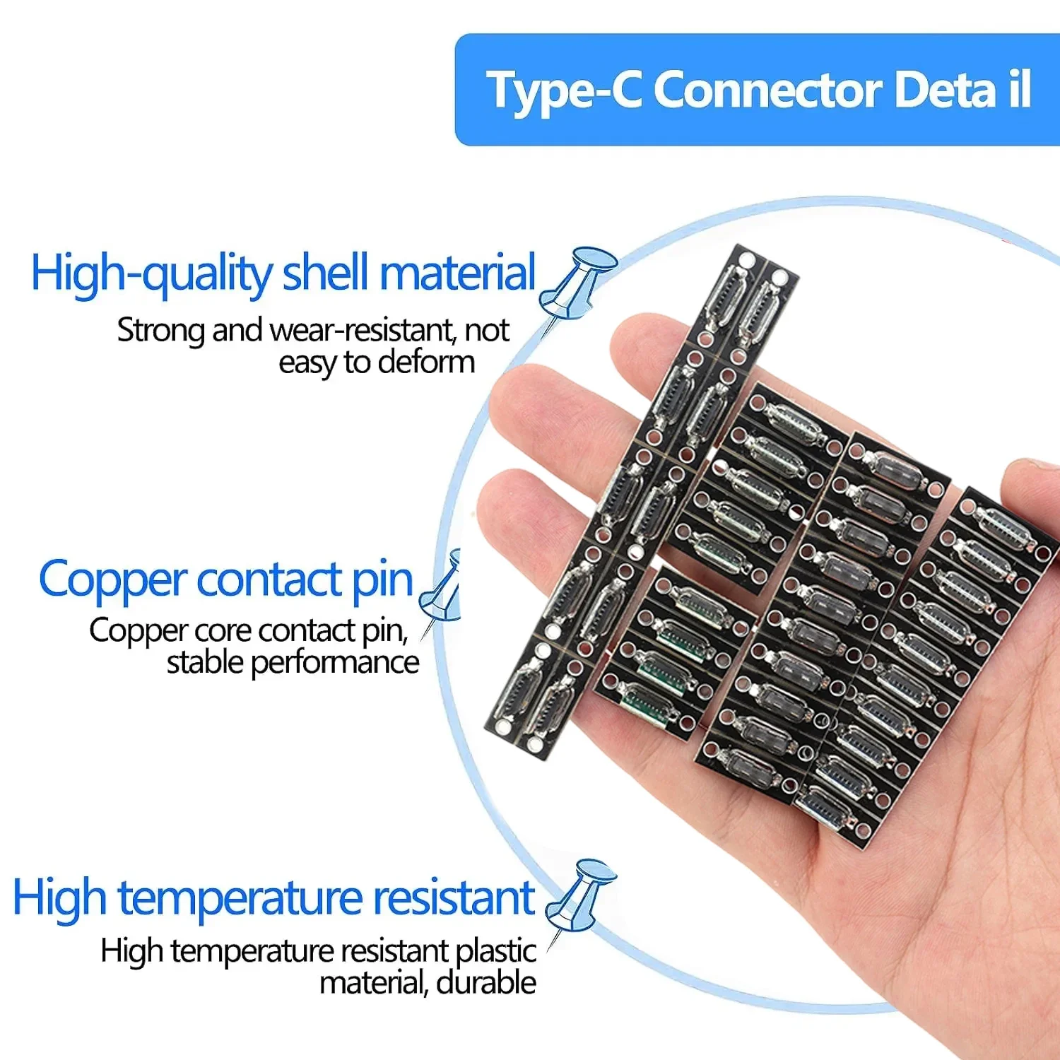 10-20Pcs USB 3.1 Typ-C Socket with Screw Mounting Plate Type-C USB Female Jack 2Pin 4Pin 5Pin 6Pin Port Charging Receptacle