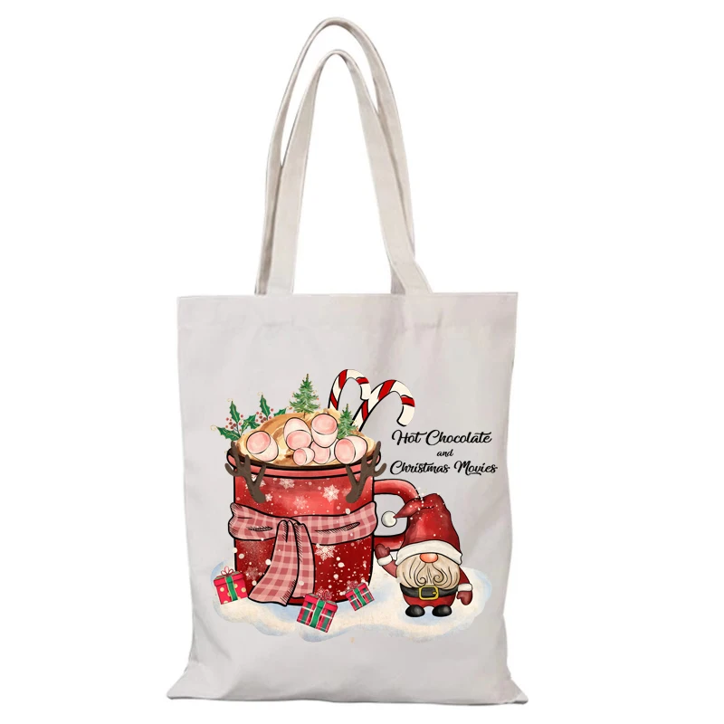Canvas-Einkaufstasche für Damen, Neujahr, Geschenk, Damentaschen, Frohe Weihnachten, Damenhandtasche, Handtaschen, Sac De Courses, Öko-Shopper, Stoff, Einkaufen – Detail 8