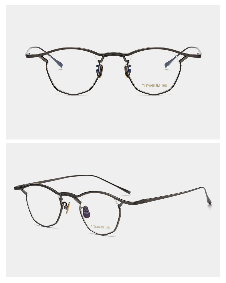 Vintage reine Titan Lesebrille Männer Retro Anti Blaulicht verschreibung pflicht ige Myopie Brille Frauen photo chrome Hyperopie Brillen – Detail 11