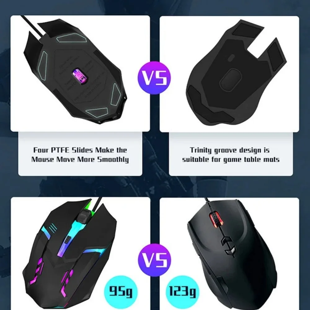 USB RGB 호흡 조명 효과 게임용 마우스 유선 마우스 전문 광학 유선 마우스 컴퓨터 노트북 PC 홈 오피스용