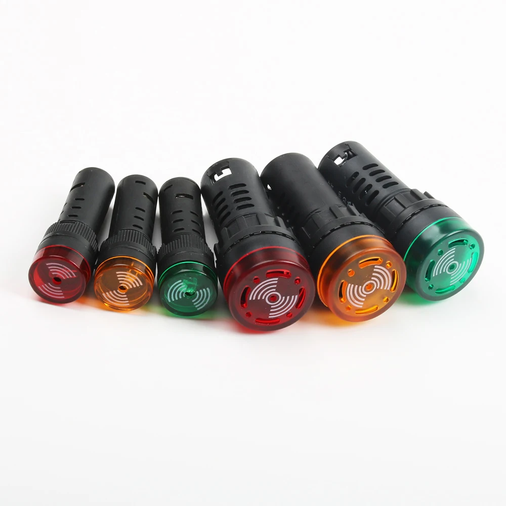 Strobe warning light 1PC AD16-22SM 16SM red green yellow 12V24V220V 22mm 16mm flash signal light LED active buzzer beep alarm indicator lamp