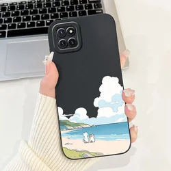 Stylish Painted Liquid Silicone Phone Case for Samsung A81 (Capa-U62)