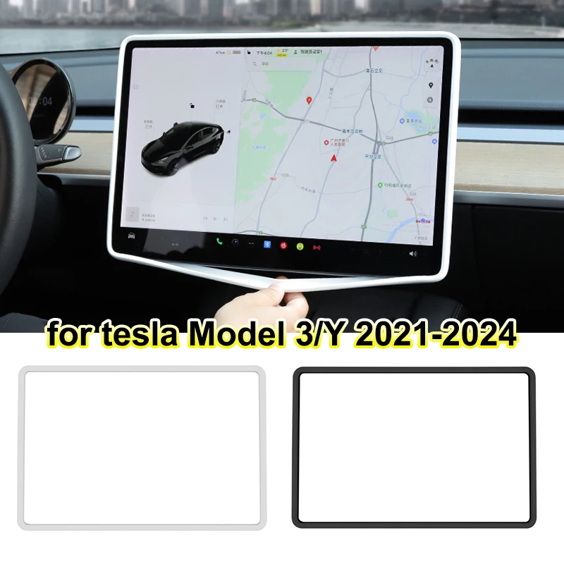 Screen Frame Protector for Tesla Model 3 Highland Silicone Display Edge Trim Cover Model Y Center Control GPS Accessories