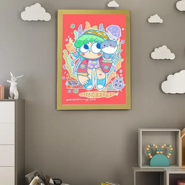 Cadre artistique magnétique pour enfants, ouverture frontale, cadre  d'affichage artistique pour enfants, porte-Document auto-adhésif, cadres  d'images, décoration murale - AliExpress