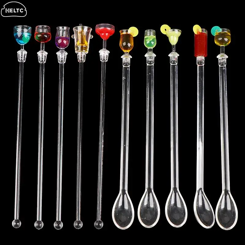 Acrylic 23cm Stirring Acrylic Stirrers Kitchen Bar Tool Juice Party Cocktail Drink Mixer Swizzle Stick Wine Agitators Cup Tops