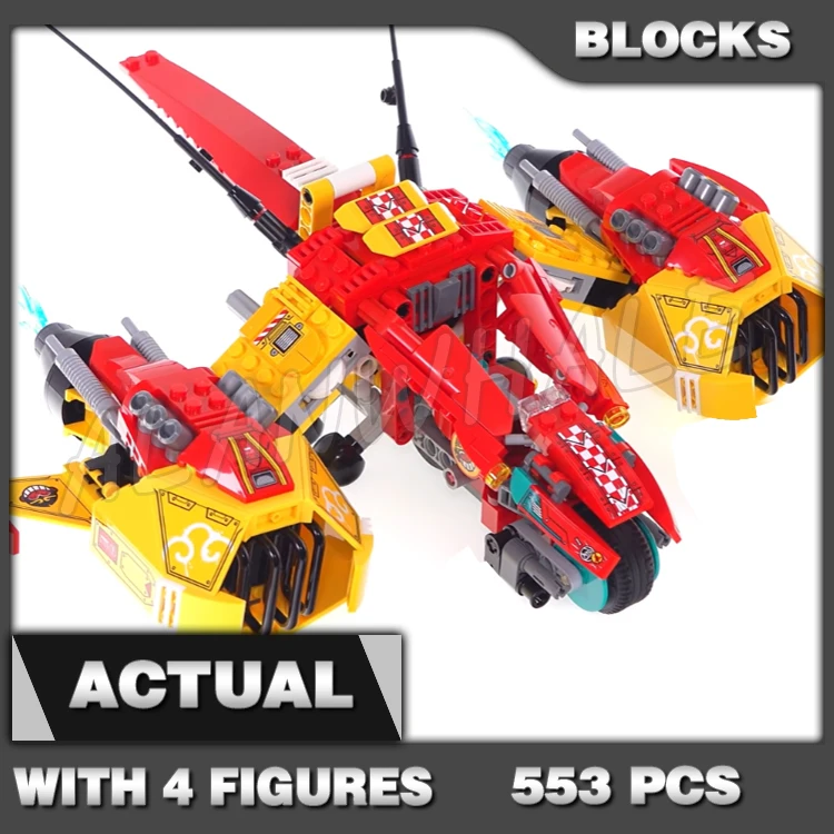 

553pcs Monkie Kid Cloud Jet Plane Aircraft Twin Fire Pack Speed Bike Red Son 11541 Building Blocks Boys Compatible With Model