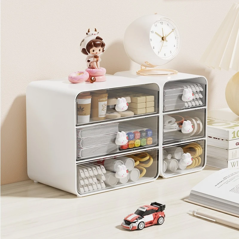 Multi-Layer Desktop Drawer Box Desk Pen Holder Hair Accessories Storage Shelf Cosmetic Stationery Storage Box Home School