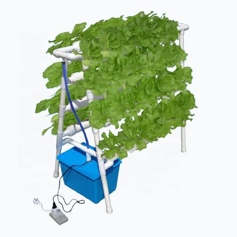 

72 Holes Hydroponic Growing Systems A Type Channel Vegetable Growing System Outdoor PVC-U Water Pipe Cultivation Equipment