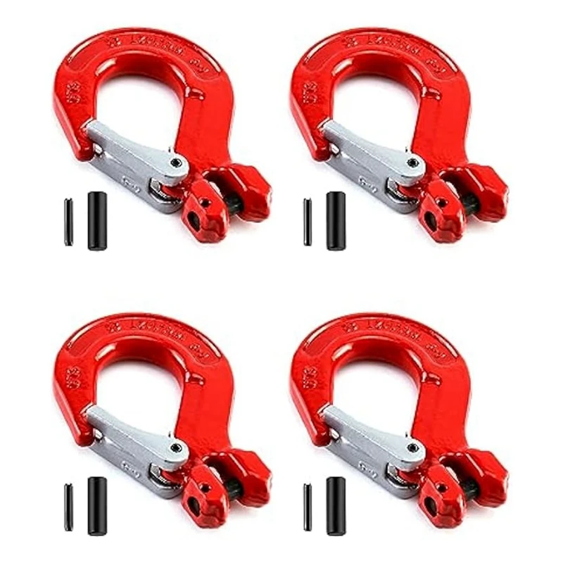 

Clevis Hook With Latch, 4 Pack, 5/16Inch, 2470 Lbs Load Limit, Grade 80 Drop Alloy Steel Easy Install Easy To Use