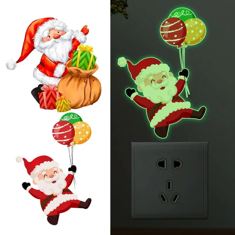 Removable Light Switch Stickers Wall Light Switch Cover Sticker Glow in the Dark Stickers New Year Merry Christmas Ornaments