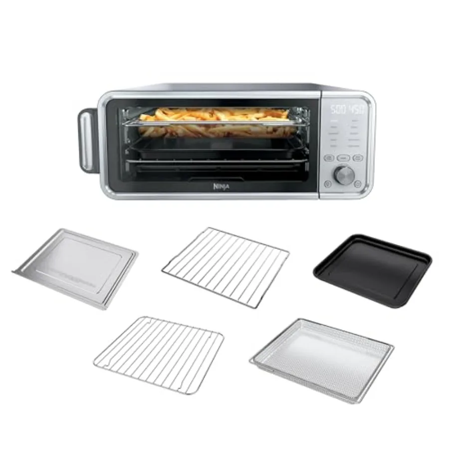 10-in-1 Digital Air Fry Oven with Extra Large Capacity Flip Up and Away Design Stainless Steel Body Precise Temperature Control