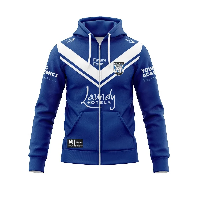 Zip Hoodie Bulldogs Home/Away Football Jersey (name and number )