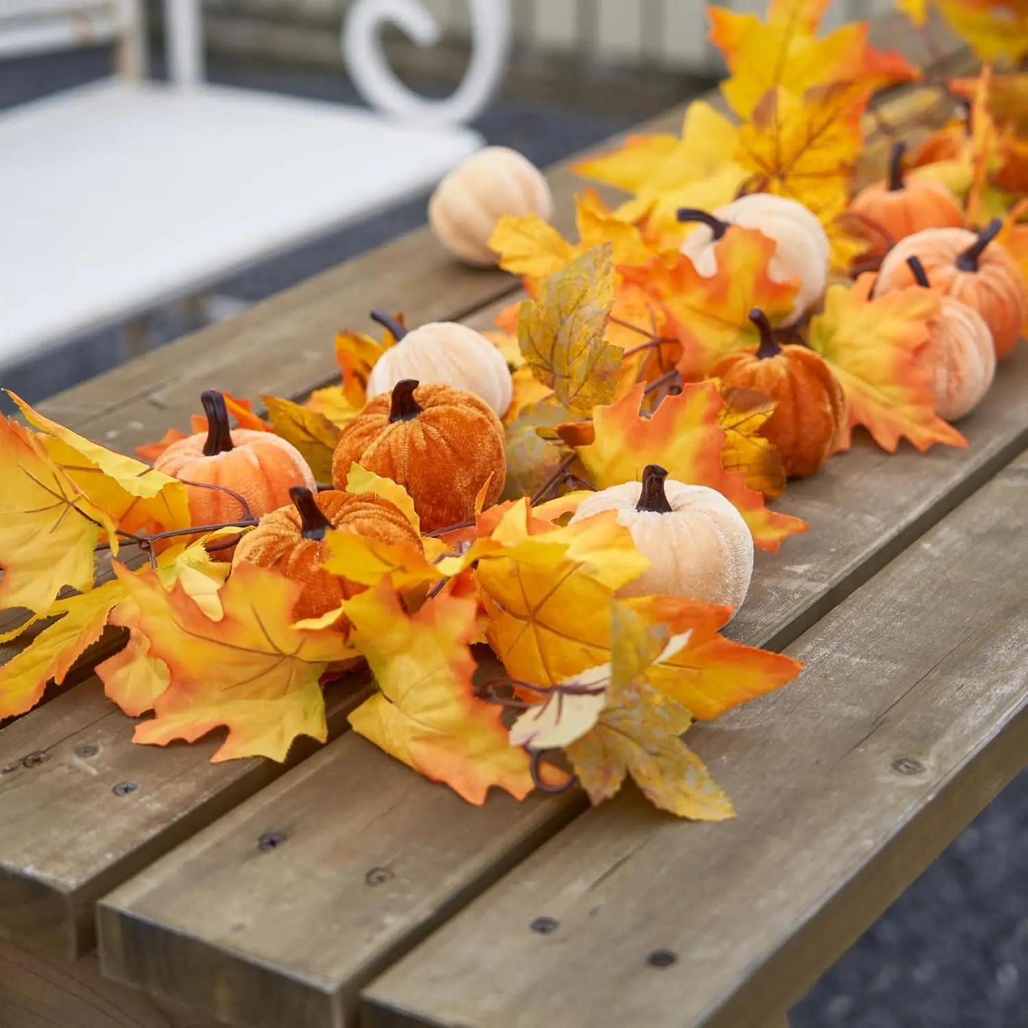 Velvet Artificial Pumpkin Decor 4