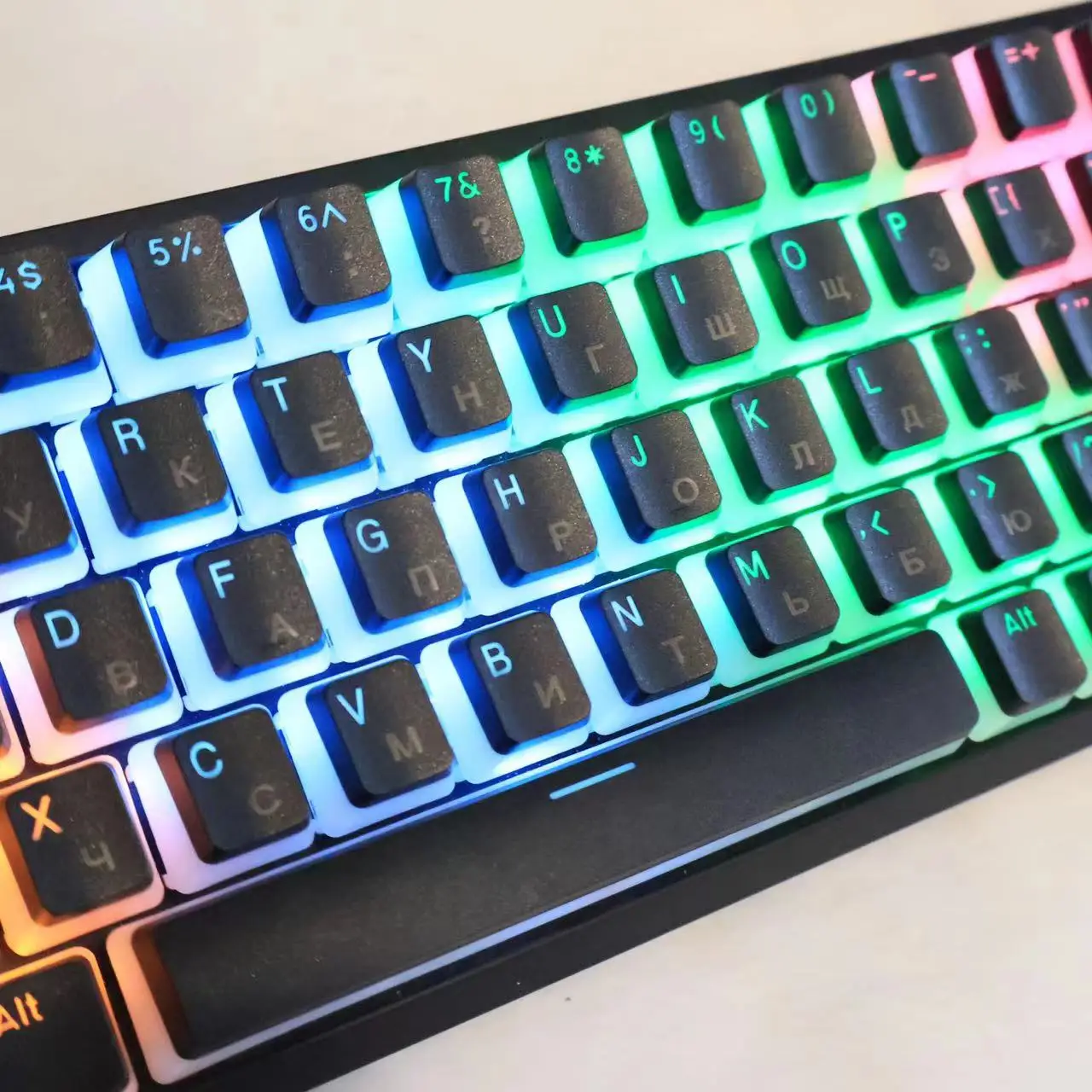 Pudim Keycap para Teclado Mecânico Double Shot Pbt Conjunto Completo de 117 Teclas Layout Iso Russo Coreano Espanhol - Imagem 4