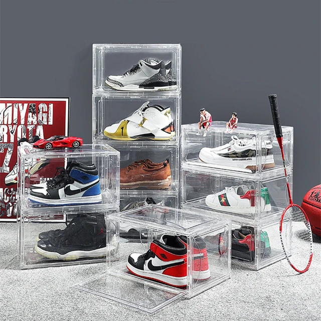 Nuova scatola per scarpe HD Clear Sneaker Storage Box scarpiera Wall  Cabinet organizzatore per scarpe antipolvere impilabile per collettore di  Sneaker Best Store - AliExpress