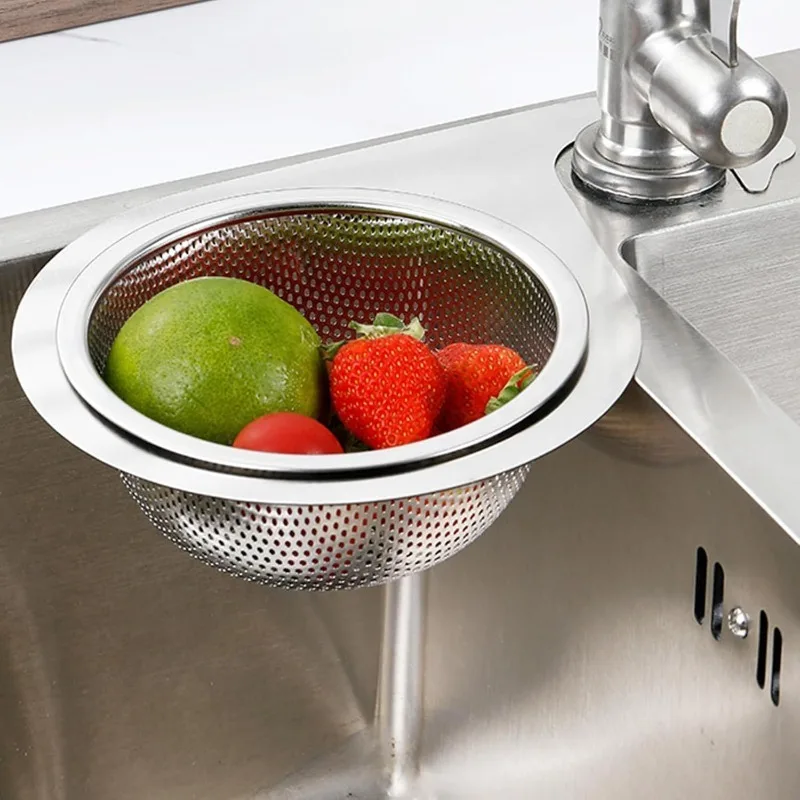 1-3Pcs Stainless Steel Swan Sink Strainer Basket Kitchen Sink Hanging Filter Rack Fruit Vegetable Drainer Sponge Storage Rack