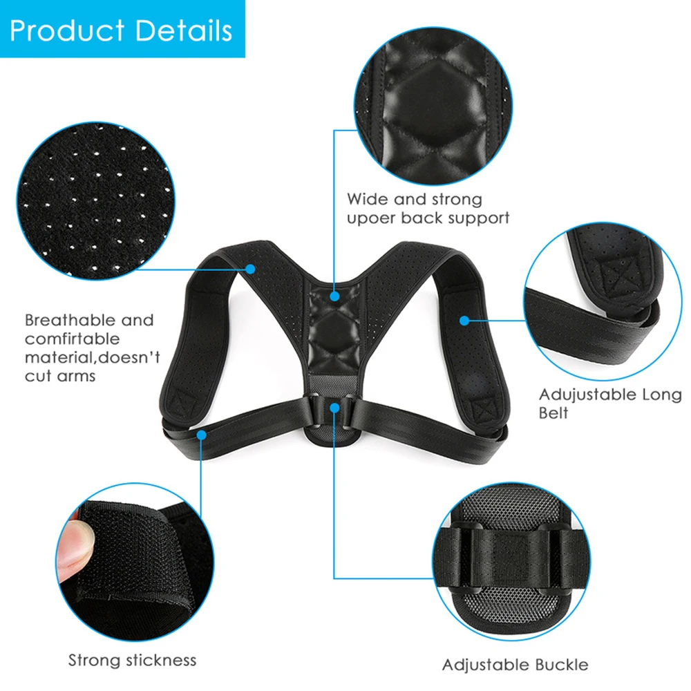1Pcs Posture Back Support for Men Women - Upper Back Brace for Clavicle Support,Adjustable Back Straightener for Neck Shoulder