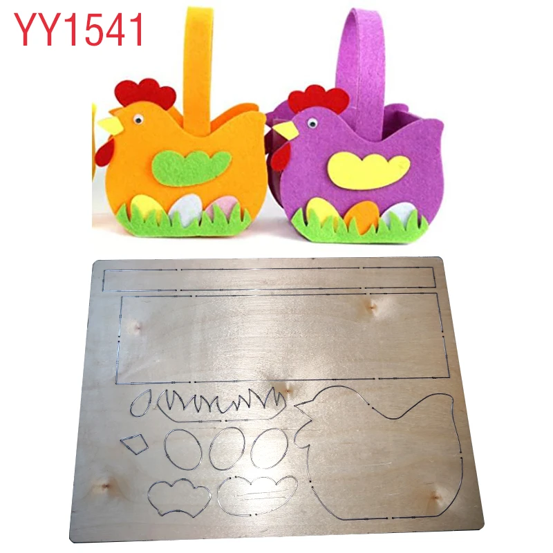 

Easter Series Hen Basketknife Die Wood Die Cutting Yy-1541 Plate Is Suitable For Common Cutting Machines In The Market Dies