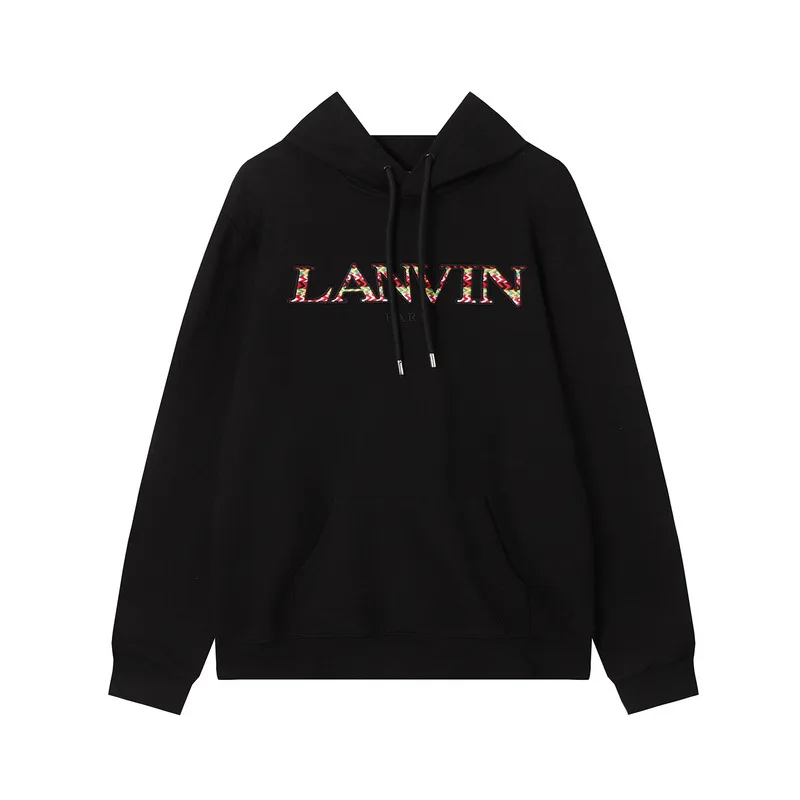 

2024 new Lanvin trend LOGO colorful embroidery men and women couples models casual versatile pullover sweater