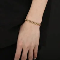 Bracelets en argent Sterling 925 plaqué or 18 carats, chaîne de 4MM, pour hommes et femmes, unisexe, Simple, à breloques, cadeau de fête de mariage, 20cm, 8 pouces 3