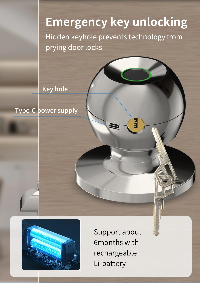 K10 Tuya APP Biometric Fingerprint Smart Door Lock Electronic Lock Keyless Secur