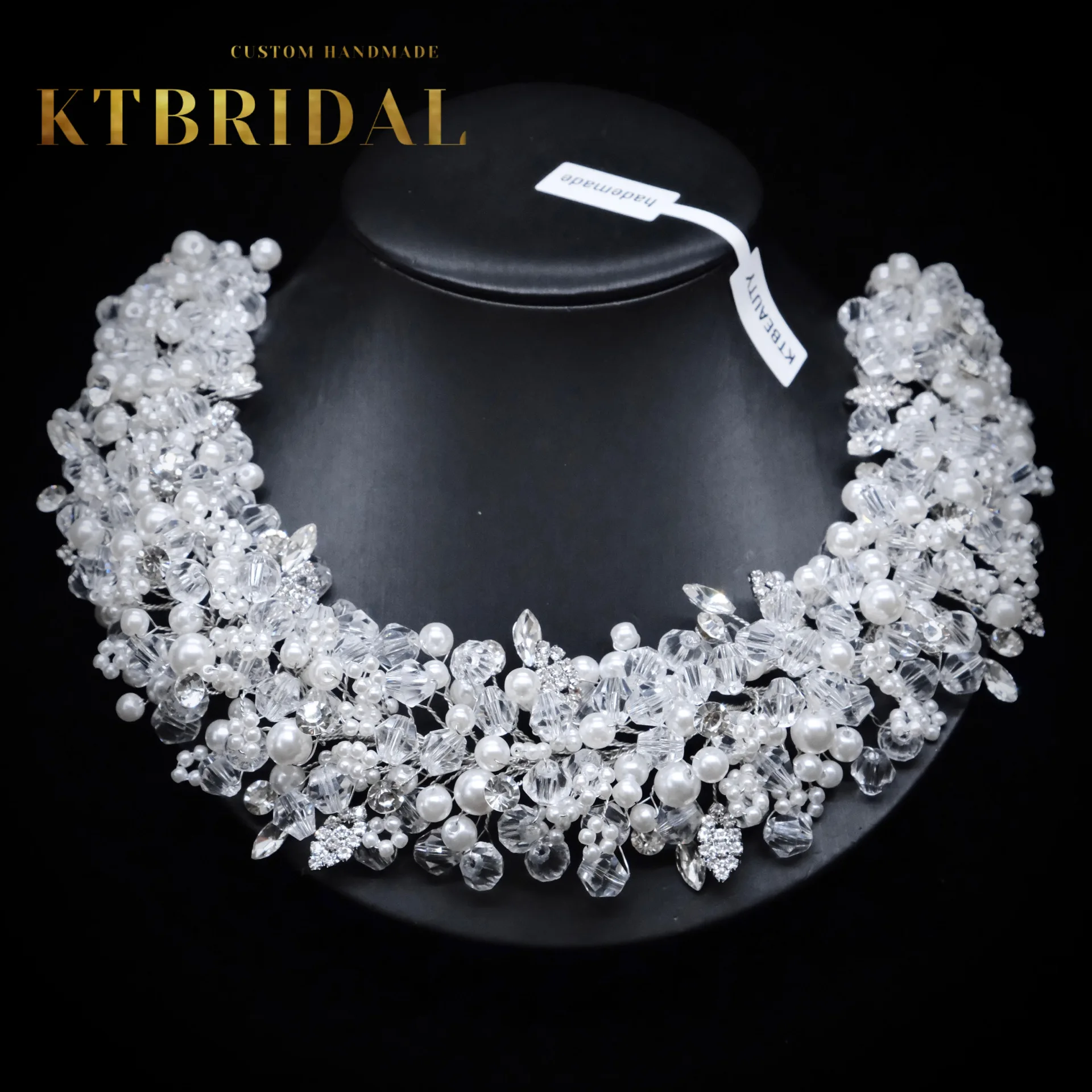 

New KTBRIDAL Tiara Handmade Bridal Headpieces Crystal Leavesl Fashion Jewelry Women Gift Wedding Accessiories