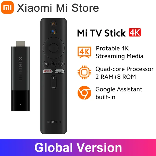 Global Version Xiaomi Tv Stick 4k Android Tv  Portable Media Streaming  Assistant - Tv Stick - Aliexpress