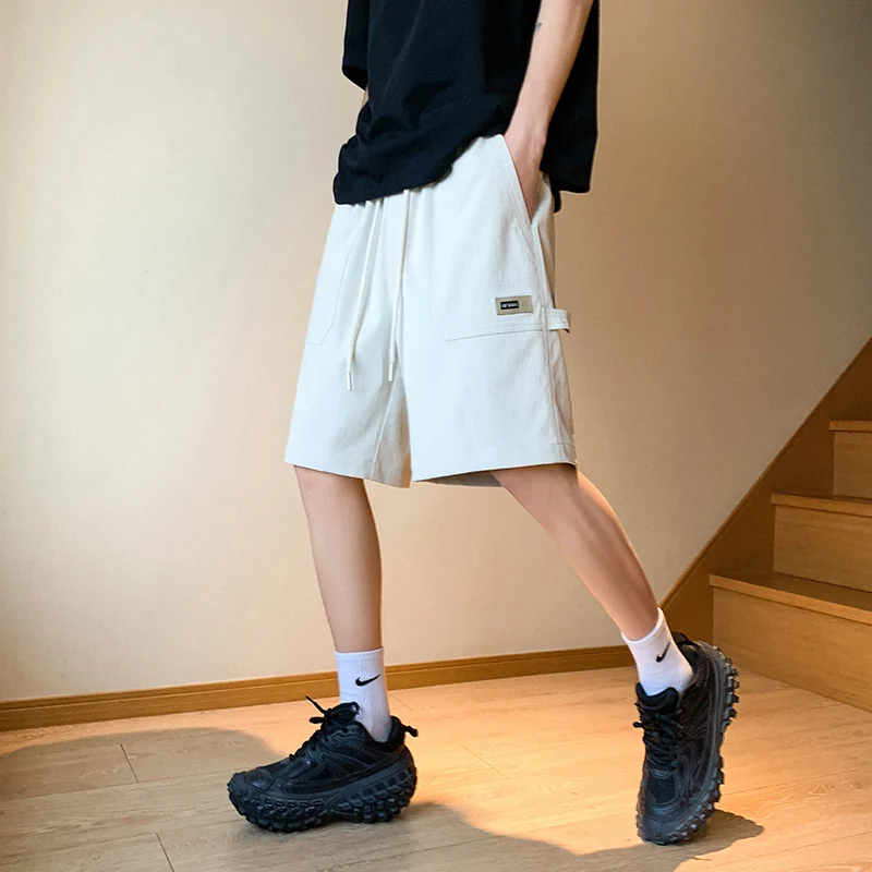 2024 Summer Y2K Shorts Solid Color Streetwear Elegant Fashion Half Pants Big Pocket Shorts Men's Clothing Promo Shorts Men