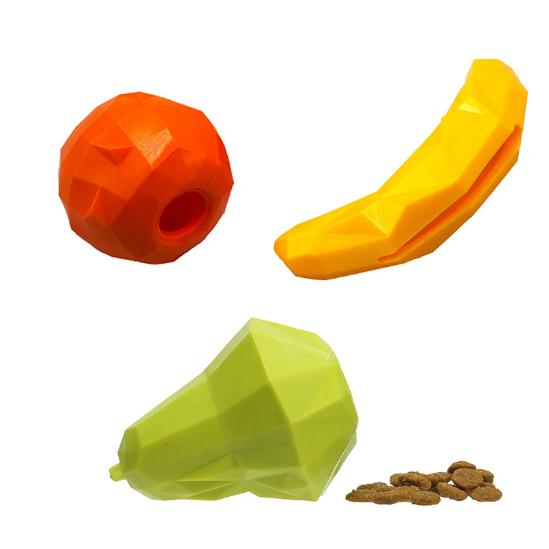 

Dog Chew Toy Natural Rubber Dispenser Leakage Food Play Squeaking Pet Dog Bite Toy Interactive Puppy Tooth Cleaning Ball Toys