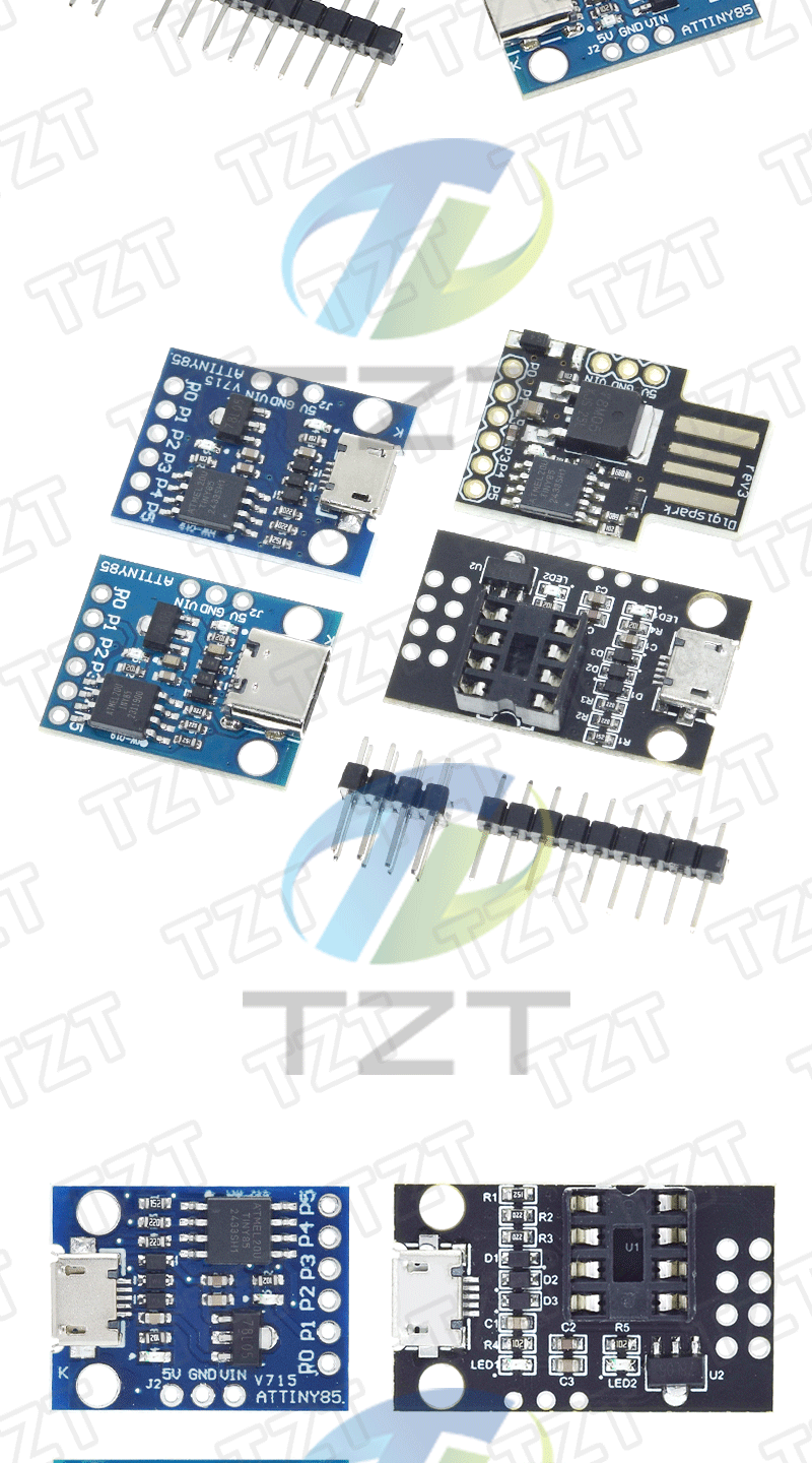 1/3PCS TINY85/ATTINY85 Digispark Kickstarter Micro Development Board ATTINY85 Modul für Arduino IIC I2C USB Blau Schwarz – Detail 4