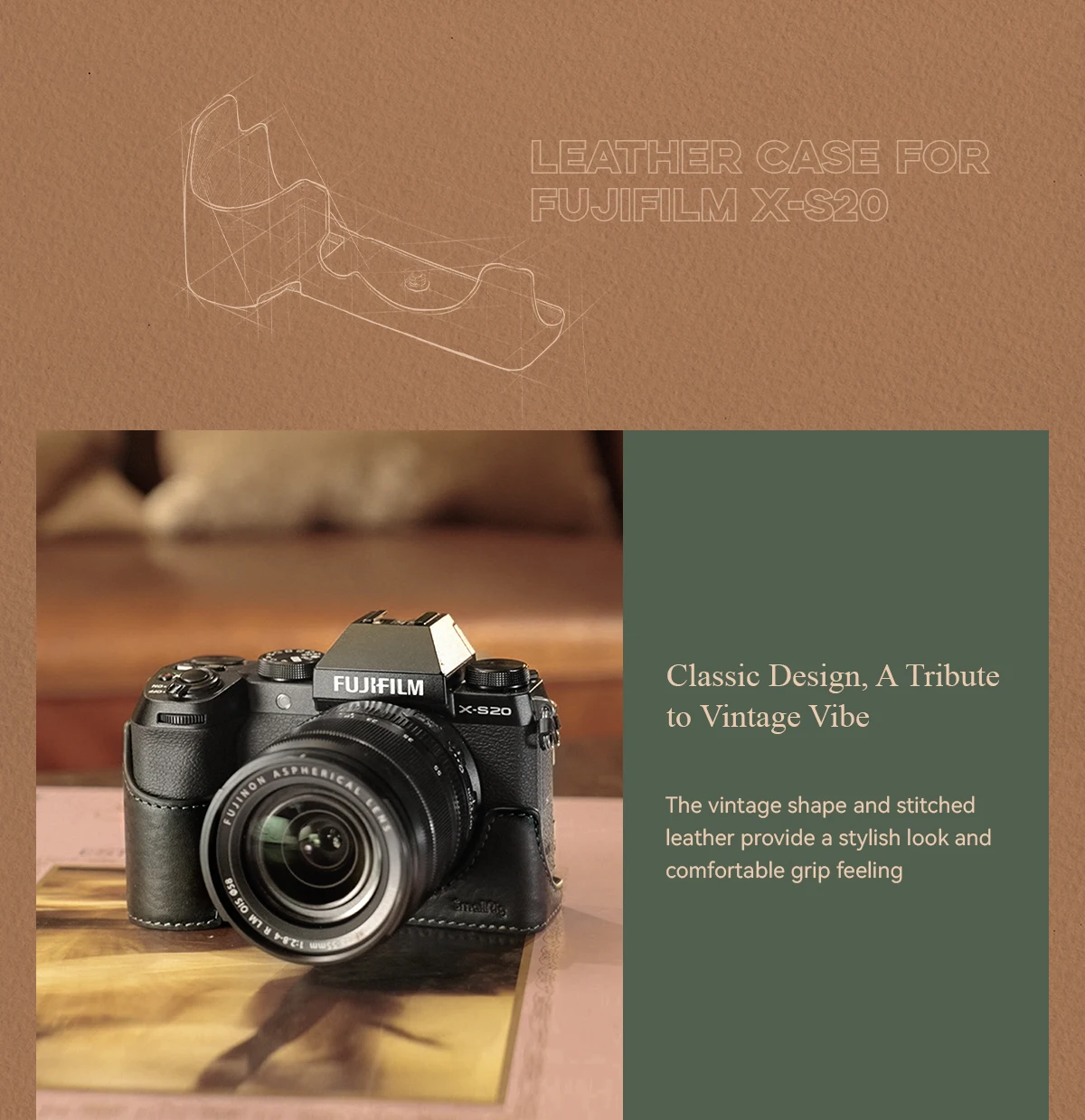 SmallRig Camera Cage for FUJIFILM X-S20 with Arca Swiss Quick-release Plate for