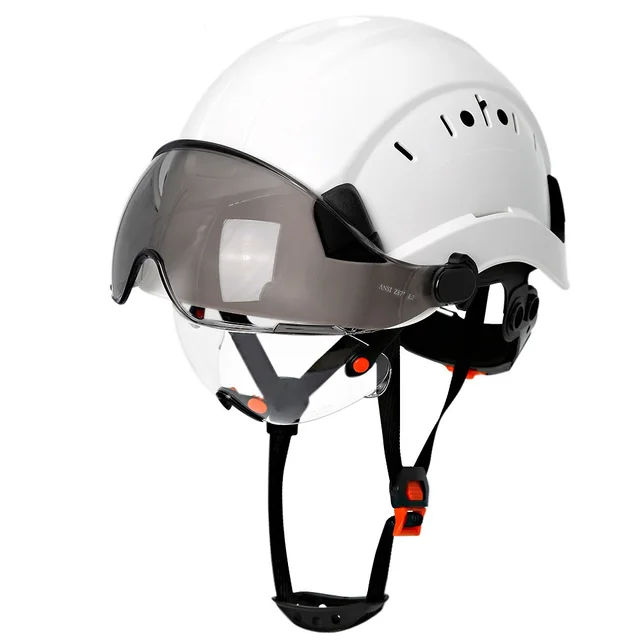 CE Construction Safety Helmet With Visor Built In Goggles For Engineer
