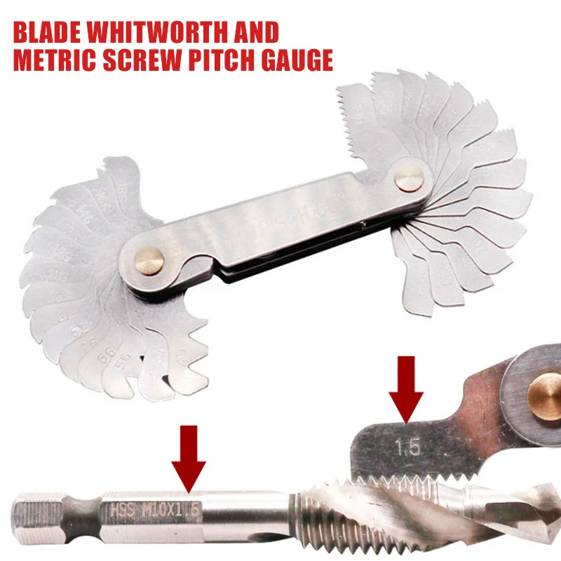 52 Blades Screw Thread Gauge Angle 60 Degree Metric 55 Degrees Imperial Tap Pitch Pitch Gauges
