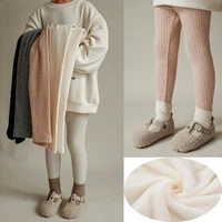 Girls' Leggings New Autumn Winter Cashmere Warm Pants Children's Casual Elasticity Slim Pants Fleece Thickening Trousers 1
