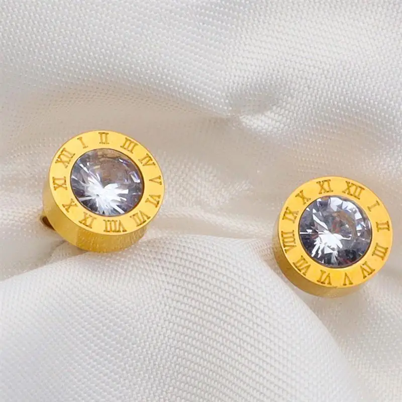 Orecchini Da Donna Con Numeri Romani Orecchini In Acciaio Inossidabile Gioielli Rotondi 9mm Tunnel Illusion Numeri Romani Orecchini Regalo - 5