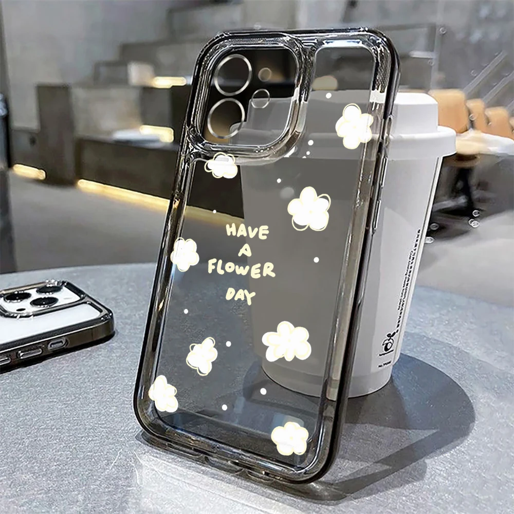 Floral Transparent Protective Case with Bumper Design