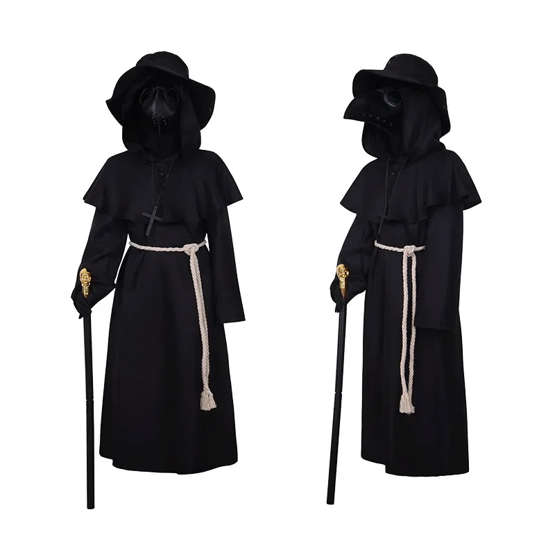 Costume Médecin De La Peste Adulte – Cape, Capuche, Masque Bec – Cosplay Médiéval, Halloween - 3