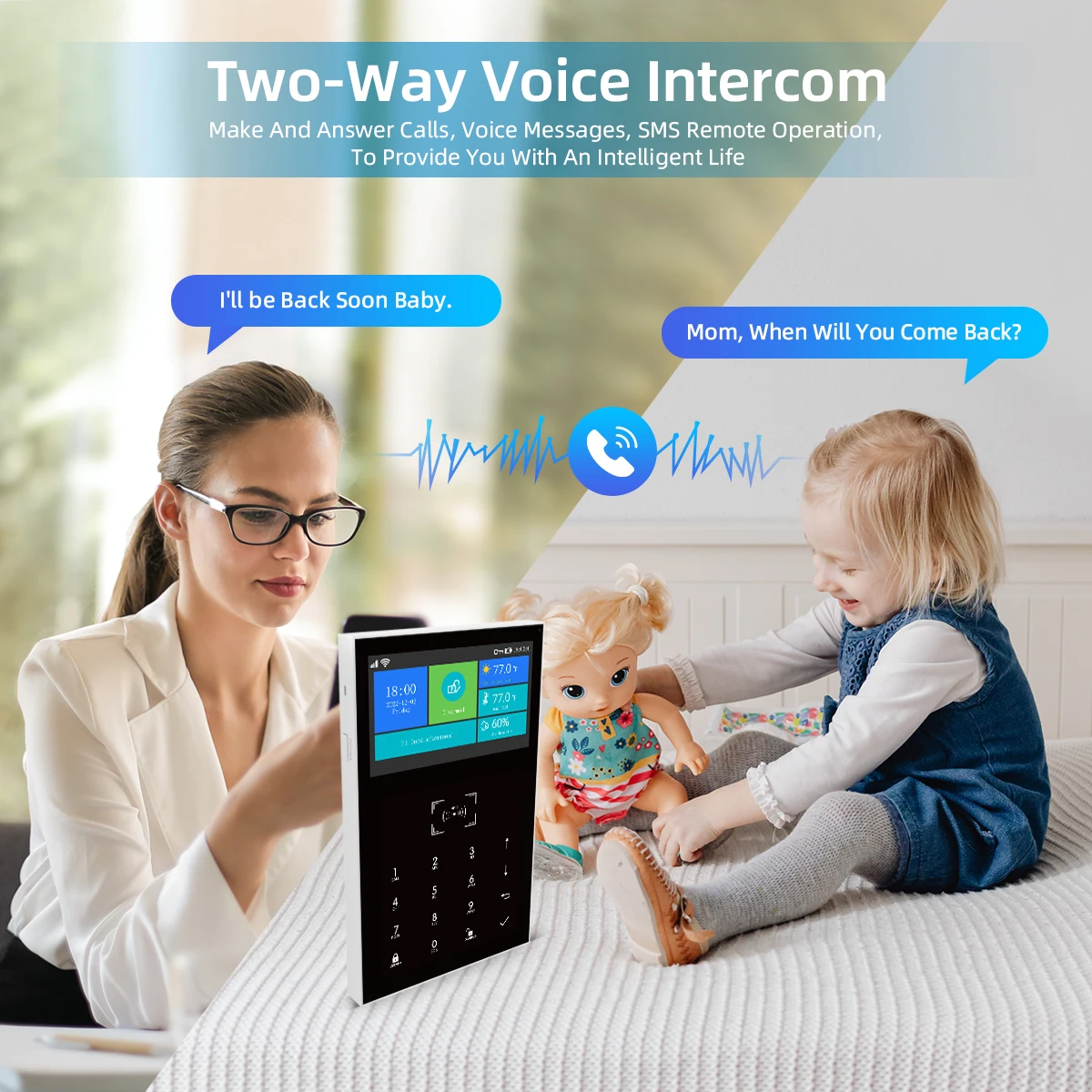 MULO 4G alarm Tuya Smart Home Alarm System WIFI GSM 4.3 inch Temperature Humidity Display PG-109 Alexa & Google Burglar Home security system security alarm wireless alarm