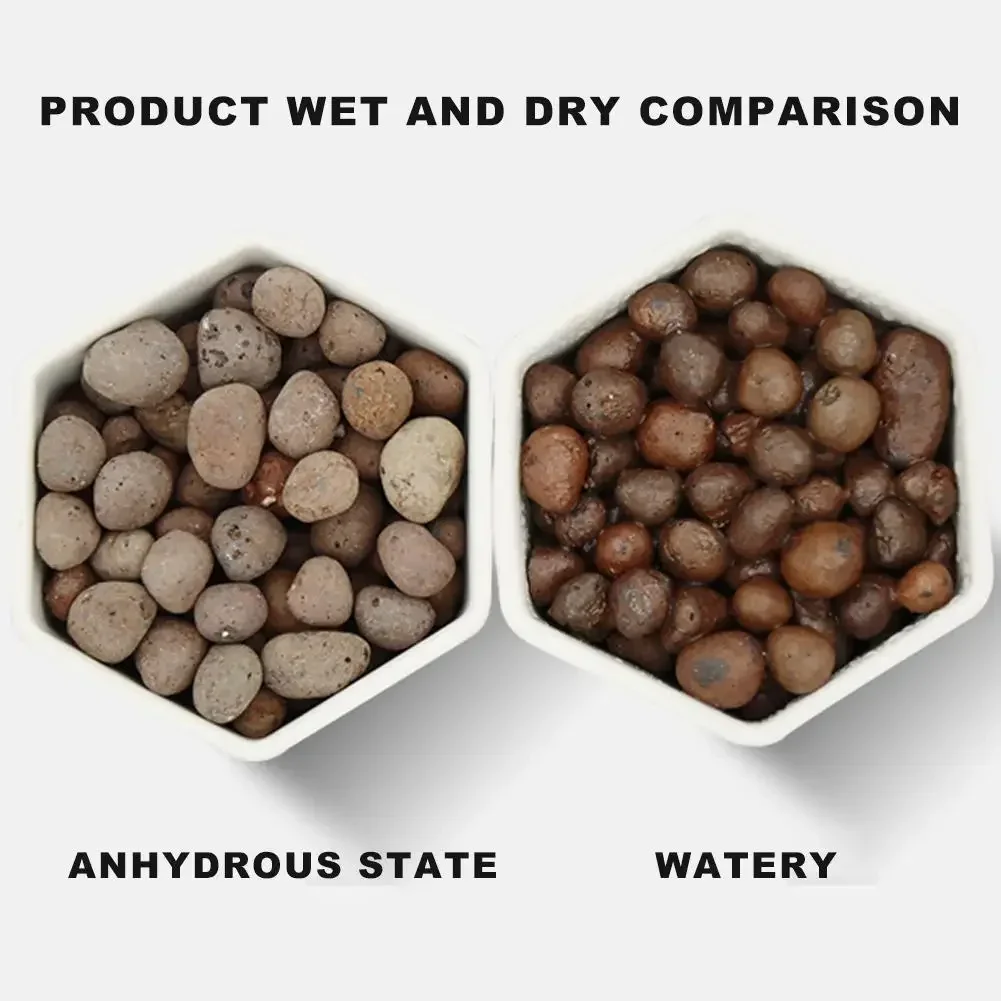 1L 100% Natural granular Clay Pebbles for Hydroponic Gardening, Orchids, Drainage, Aquaponics,Garden supplies organic fertilizer